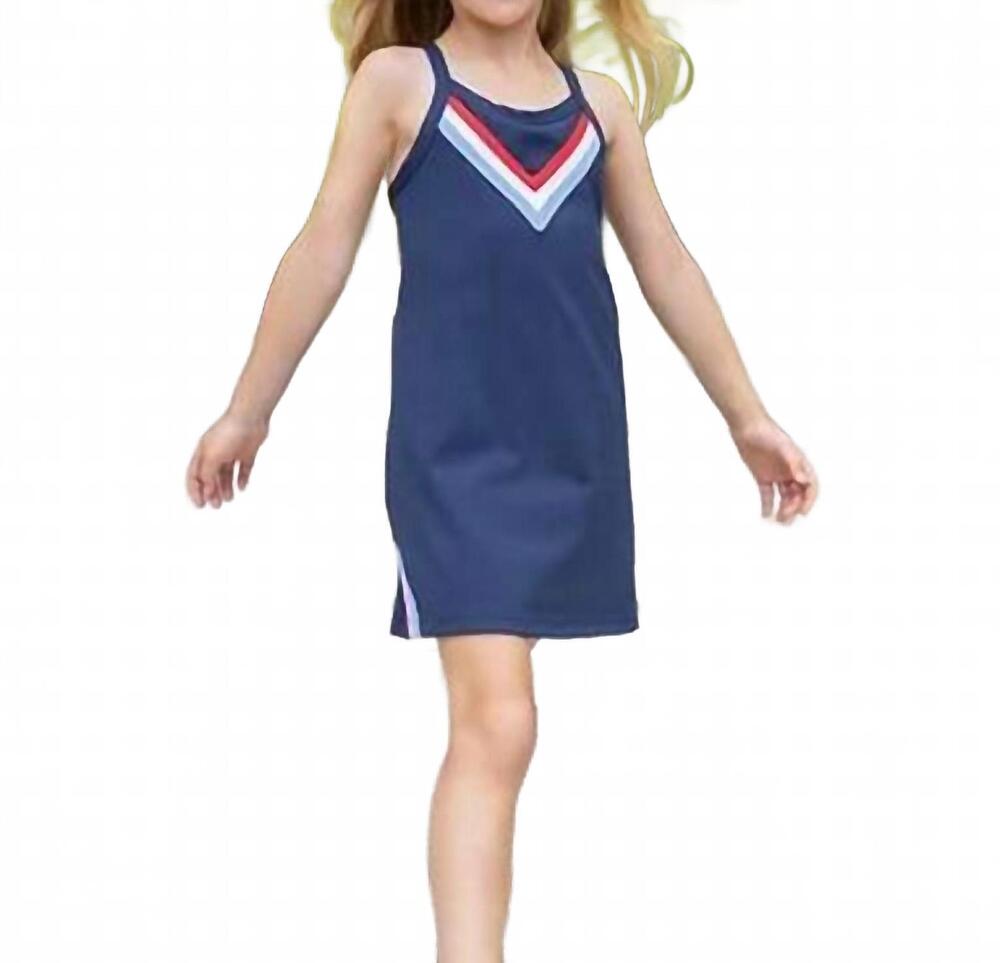 NEW BEAUFORT BONNET girl's prepletic little miss tennis dress in nantucket navy